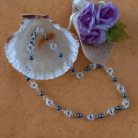 Mobius Necklace with Pearls - Dark Cyan