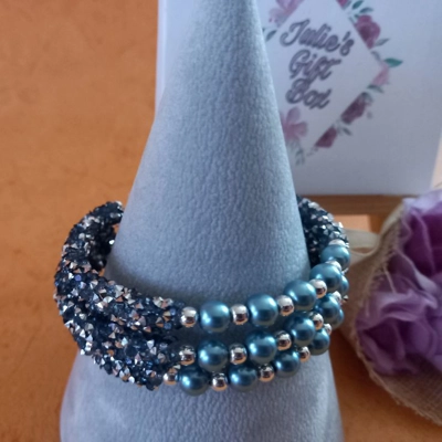 Monique Memory Bracelet - Silver Aqua