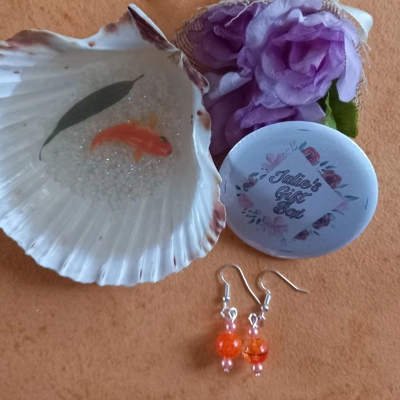 Moroccan Sunset Earrings - Orange Swirl Moroccan Sunset Earrings - Orange Swirl