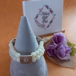 Opal Filigree Crystal Bracelets - Opaque Cream