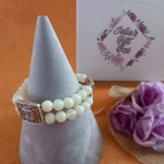 Opal Filigree Crystal Bracelets - Opaque Cream