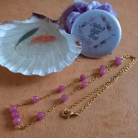 Orbital Gemstone Chain Necklace - Genuine Strawberry Jade