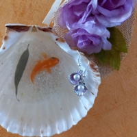 Pink Shell with Pearl Earrings