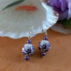Ceramic Purple Flower Earrings