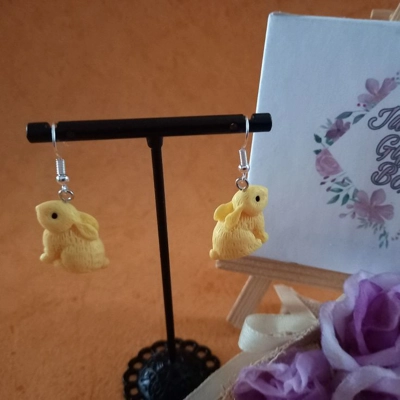 Rabbit Earrings - Yellow
