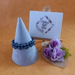 Rachel Pearl Bracelet - Dark Blue