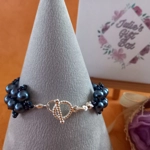 Rachel Pearl Bracelet - Dark Blue