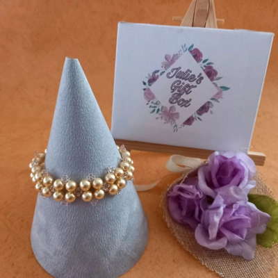 Rachel Pearl Bracelet - Peach