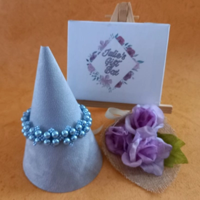 Rachel Pearl Bracelet - Sky Blue