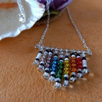Rainbow Fringe Heart Necklace