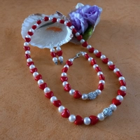 Red Heart and Pearl Set