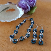 Rihanna Ring Bracelet and Earrings Set - Blue