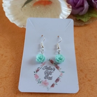 Rose Earrings - Mint Green