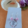 Rose Earrings - Pale Pink