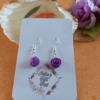 Rose Earrings - Purple
