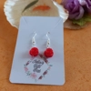 Rose Earrings - Red