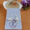 Rose Earrings - White