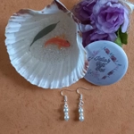 Rose Pink Earrings - Ice White Rose Pink Earrings - Ice White