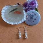 Rose Pink Earrings - Ice White Rose Pink Earrings - Ice White