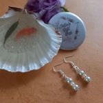 Rose Pink Earrings - Ice White Rose Pink Earrings - Ice White