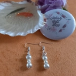 Rose Pink Earrings - Ice White Rose Pink Earrings - Ice White