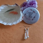 Rose Pink Earrings - Pink and White Rose Pink Earrings - Pink and White