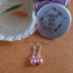 Rose Pink Earrings - Sparkle Pink Rose Pink Earrings - Sparkle Pink