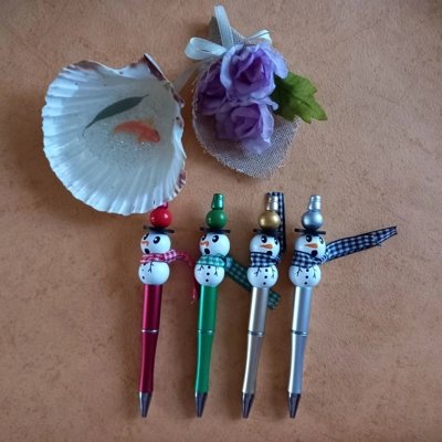 Snowman Beaded Pen