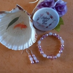 Sparkle Spacer Bracelet and Earrings Set - Pink Sparkle Spacer Bracelet and Earrings Set - Pink