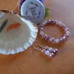 Sparkle Spacer Bracelet and Earrings Set - Pink Sparkle Spacer Bracelet and Earrings Set - Pink