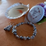 Sparkle Spacer Bracelet and Earrings Set - Silver Sparkle Spacer Bracelet and Earrings Set - Silver