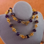 Stephanie Necklace, Bracelet and Earrings Set - Amethyst Stephanie Necklace, Bracelet and Earrings Set - Amethyst