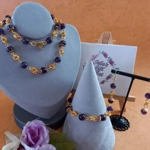 Stephanie Necklace, Bracelet and Earrings Set - Amethyst Stephanie Necklace, Bracelet and Earrings Set - Amethyst