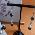 Stephanie Necklace, Bracelet and Earrings Set - Snowflake Obsidian Stephanie Necklace, Bracelet and Earrings Set - Snowflake Obsidian