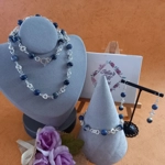 Stephanie Necklace, Bracelet and Earrings Set - Sodalite Stephanie Necklace, Bracelet and Earrings Set - Sodalite