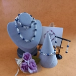 Stephanie Necklace, Bracelet and Earrings Set - Sodalite Stephanie Necklace, Bracelet and Earrings Set - Sodalite