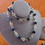 Stephanie Necklace, Bracelet and Earrings Set - Sodalite Stephanie Necklace, Bracelet and Earrings Set - Sodalite