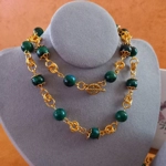 Stephanie Necklace, Bracelet and Earrings Set - Synthetic Chrysocalla Stephanie Necklace, Bracelet and Earrings Set - Synthetic Chrysocalla