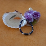 Stretch Bracelet - Blue And Rainbow Plated Rondelle Stretch Bracelet - Blue And Rainbow Plated Rondelle