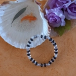 Stretch Bracelet - Charcoal and Clear Crystal AB Rondelle Stretch Bracelet - Charcoal and Clear Crystal AB Rondelle