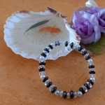 Stretch Bracelet - Charcoal and Clear Crystal AB Rondelle Stretch Bracelet - Charcoal and Clear Crystal AB Rondelle