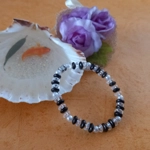 Stretch Bracelet - Charcoal and Clear Crystal AB Rondelle Stretch Bracelet - Charcoal and Clear Crystal AB Rondelle