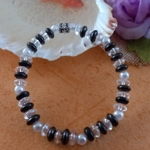 Stretch Bracelet - Charcoal and Clear Crystal AB Rondelle Stretch Bracelet - Charcoal and Clear Crystal AB Rondelle