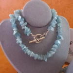 Talia Gemstone Chips Necklace, Bracelet and Earrings Set - Aquamarine Talia Gemstone Chips Necklace, Bracelet and Earrings Set - Aquamarine