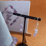 Talia Gemstone Chips Necklace, Bracelet and Earrings Set - Light Amethyst Talia Gemstone Chips Necklace, Bracelet and Earrings Set - Light Amethyst