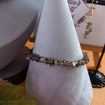 Talia Gemstone Chips Necklace, Bracelet and Earrings Set - Smokey Quartz Talia Gemstone Chips Necklace, Bracelet and Earrings Set - Smokey Quartz