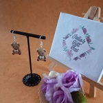 Teddy Bear Earrings - Brown