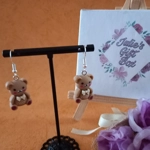 Teddy Bear Earrings - Brown