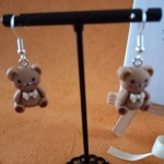 Teddy Bear Earrings - Brown