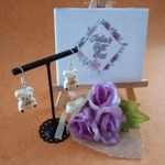 Teddy Bear Earrings - Cream